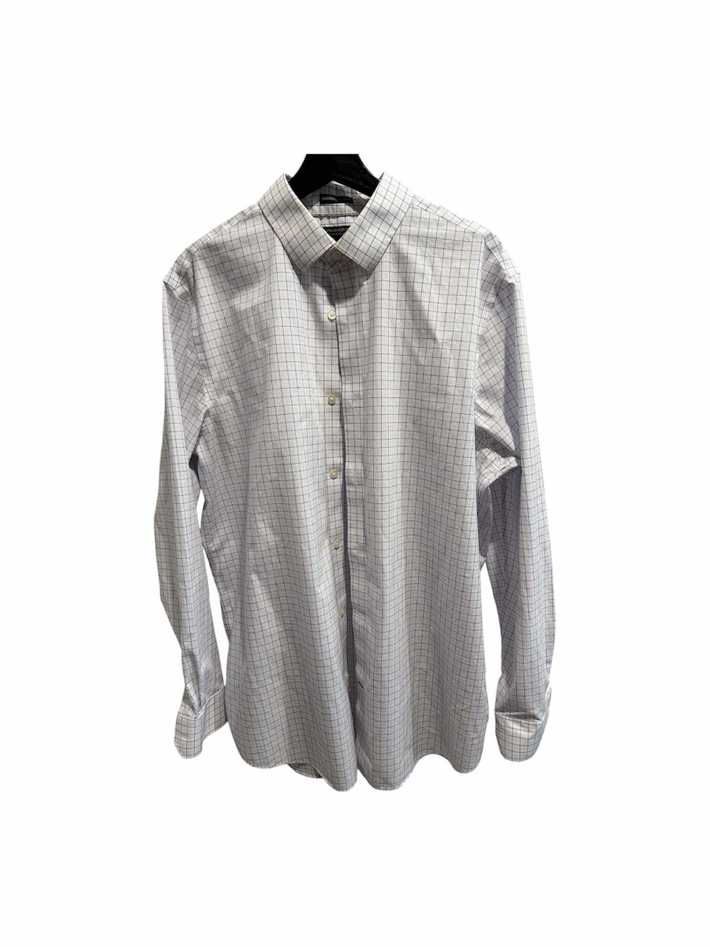 Banana Republic Camden Standard Fit Dress Shirt White Blue Windowpane XL - Picture 3 of 7